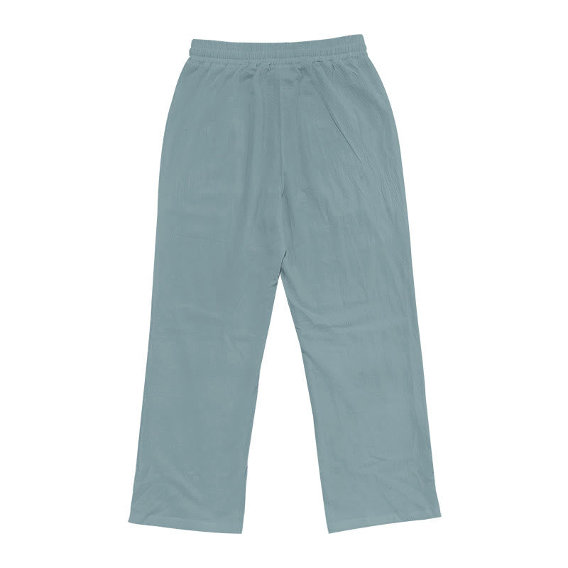 Buddha Stonesカジュアル 無地 ボタン メンズ コットンパンツ ポケット付き - image 19