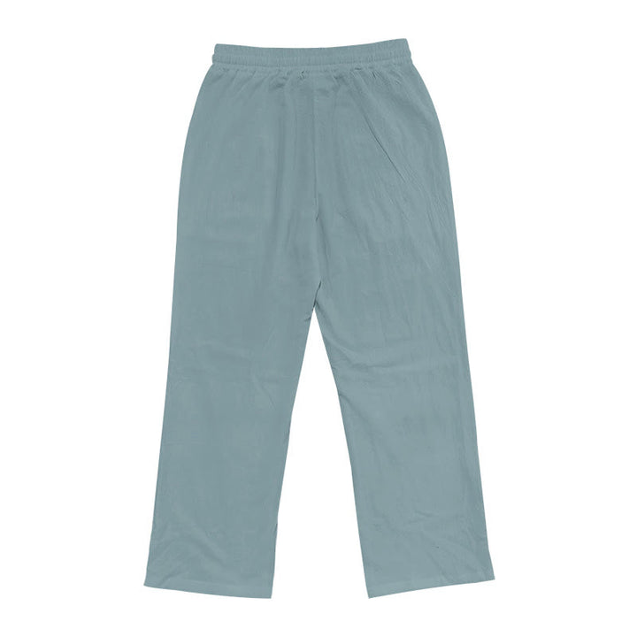 Buddha Stonesカジュアル 無地 ボタン メンズ コットンパンツ ポケット付き - image 19