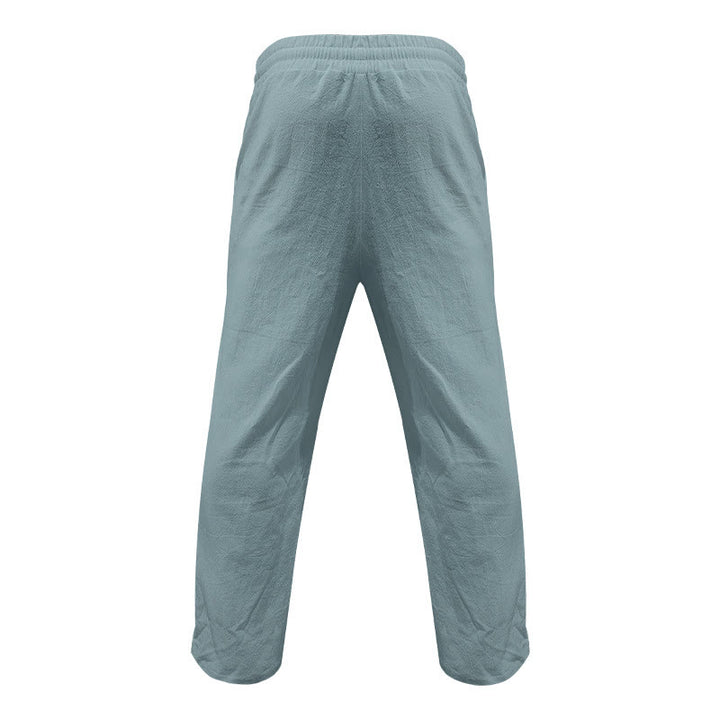 Buddha Stonesカジュアル 無地 ボタン メンズ コットンパンツ ポケット付き - image 11