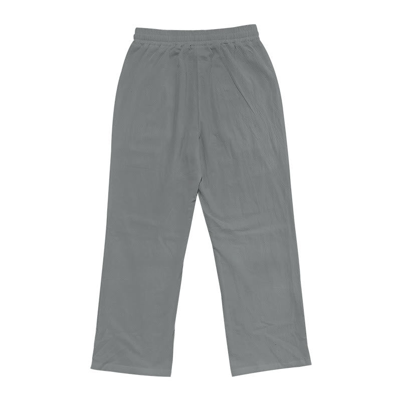 Buddha Stonesカジュアル 無地 ボタン メンズ コットンパンツ ポケット付き - image 27