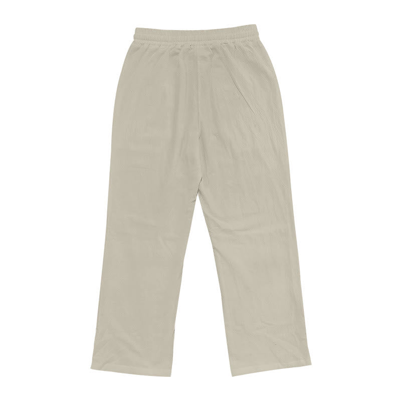 Buddha Stonesカジュアル 無地 ボタン メンズ コットンパンツ ポケット付き - image 35