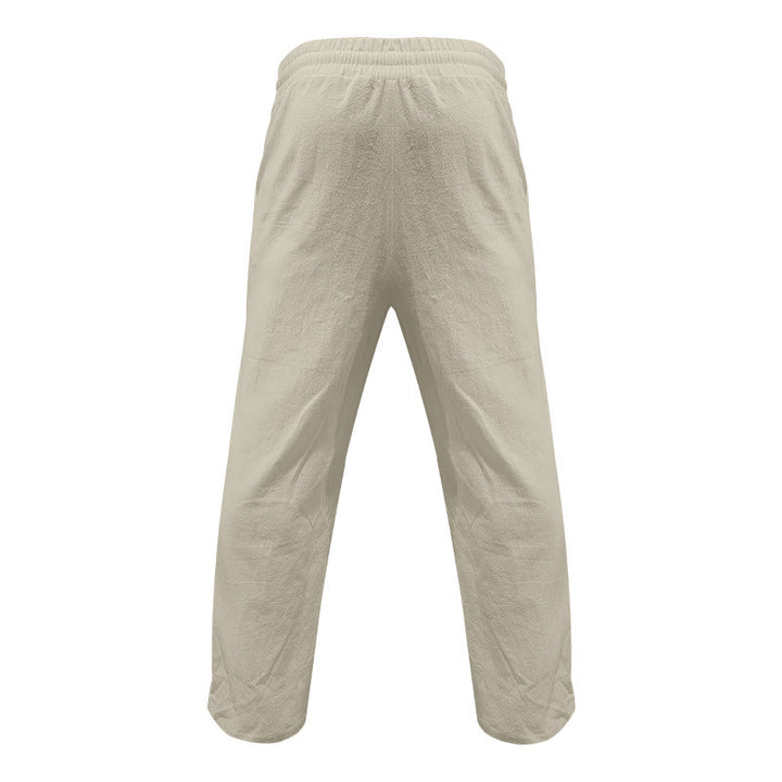 Buddha Stonesカジュアル 無地 ボタン メンズ コットンパンツ ポケット付き - image 19