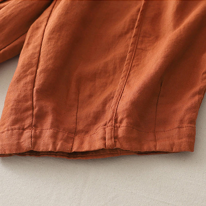 Buddha Stonesカジュアル 無地 パッチワーク レディース ポリエステル 7-8丈 ワイドレッグパンツ ポケット付き - image 14