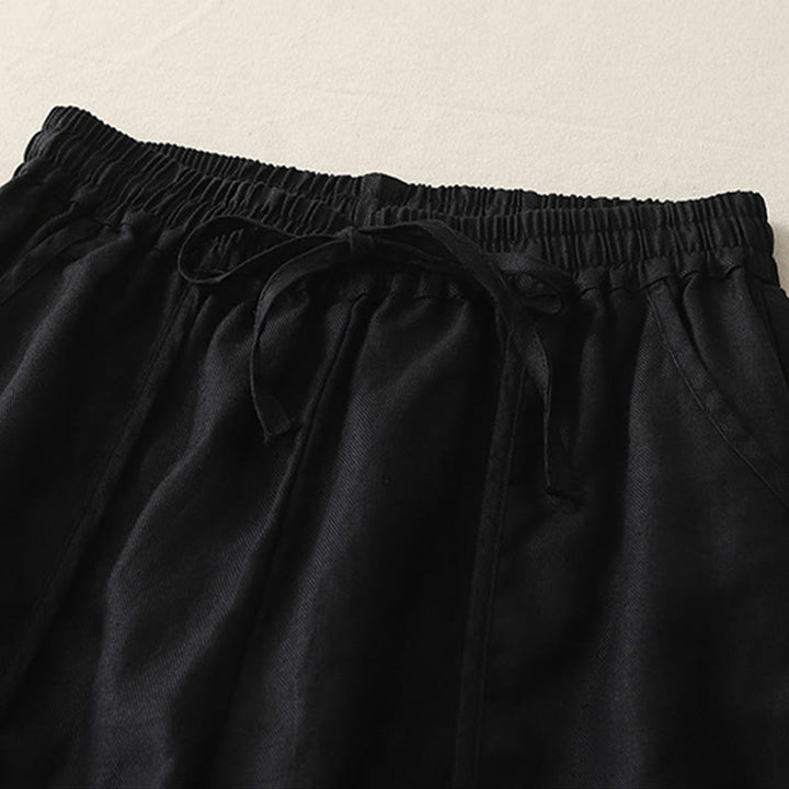 Buddha Stonesカジュアル 無地 パッチワーク レディース ポリエステル 7-8丈 ワイドレッグパンツ ポケット付き - image 21
