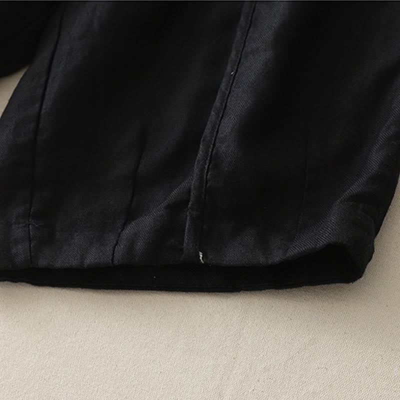 Buddha Stonesカジュアル 無地 パッチワーク レディース ポリエステル 7-8丈 ワイドレッグパンツ ポケット付き - image 20