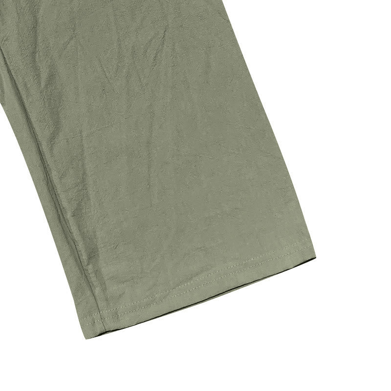 Buddha Stones無地ボタン ドローストリング メンズ コットンパンツ ポケット付き - image 20