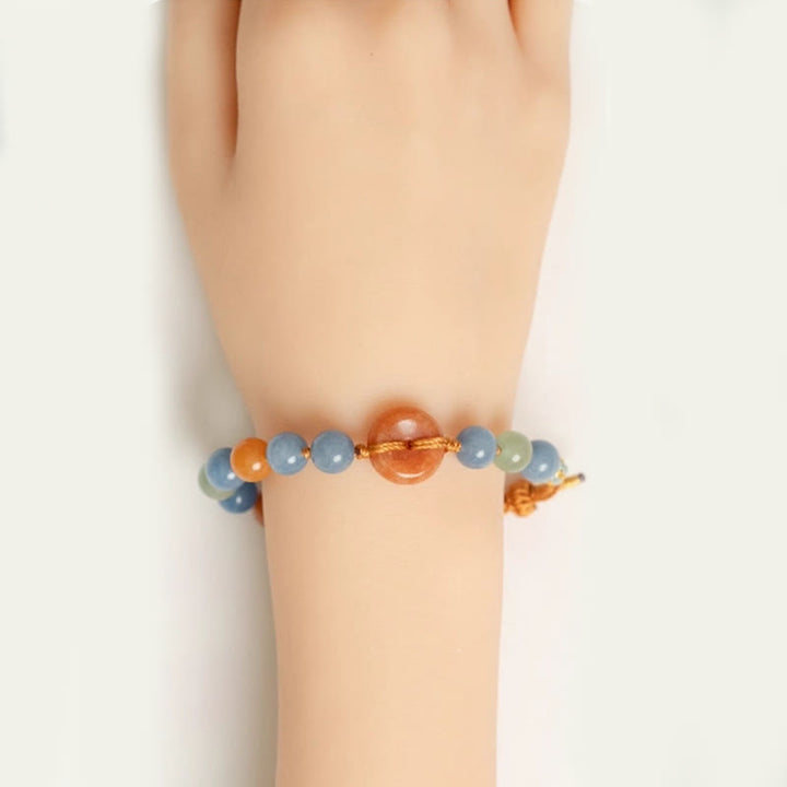 Buddha Stonesカラーアベンチュリン平和のお守りチャームキュアブレスレット - image 5