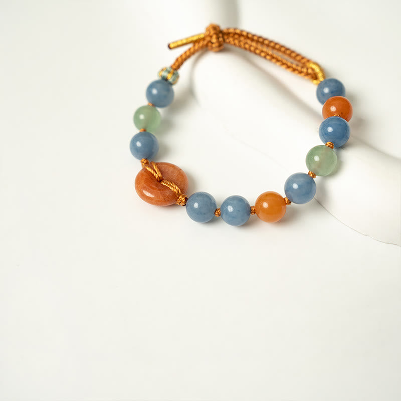 Buddha Stonesカラーアベンチュリン平和のお守りチャームキュアブレスレット - image 3