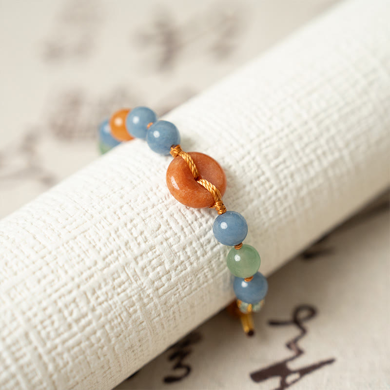 Buddha Stonesカラーアベンチュリン平和のお守りチャームキュアブレスレット - image 4