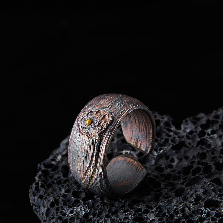 Buddha Stones999スターリングシルバー ロータスバランスリング - 62.5～65mm - image 1