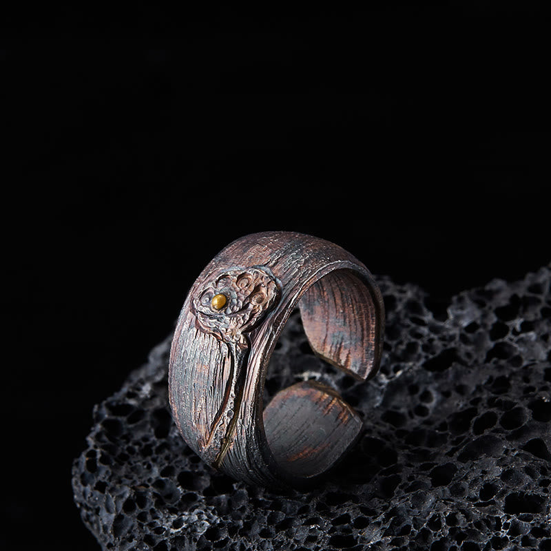 Buddha Stones999スターリングシルバー ロータスバランスリング - 62.5～65mm - image 0