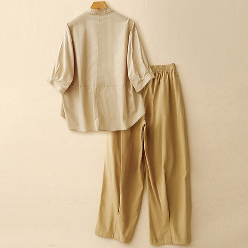 Buddha Stones 2点セット レディース 七分袖シャツ ハーレムパンツ 瞑想服セット - image 2