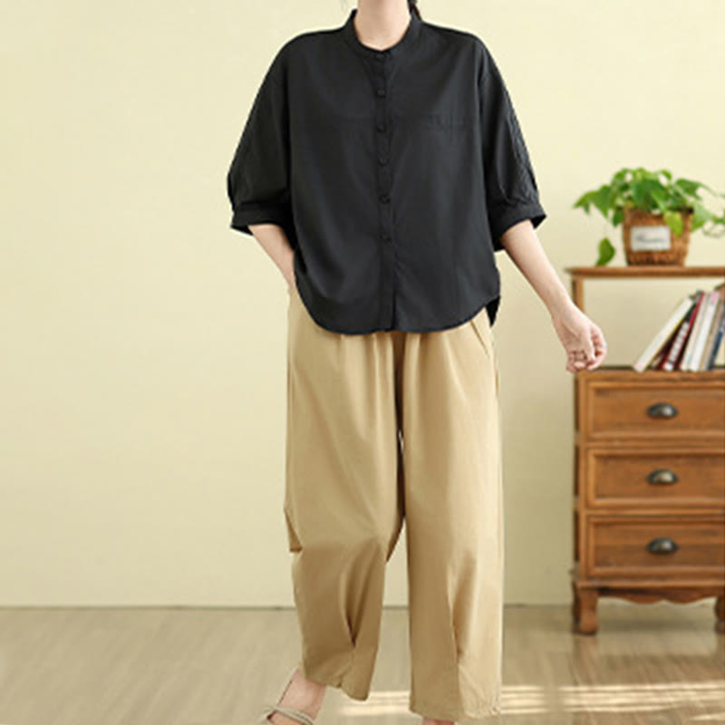 Buddha Stones 2点セット レディース 七分袖シャツ ハーレムパンツ 瞑想服セット - image 25