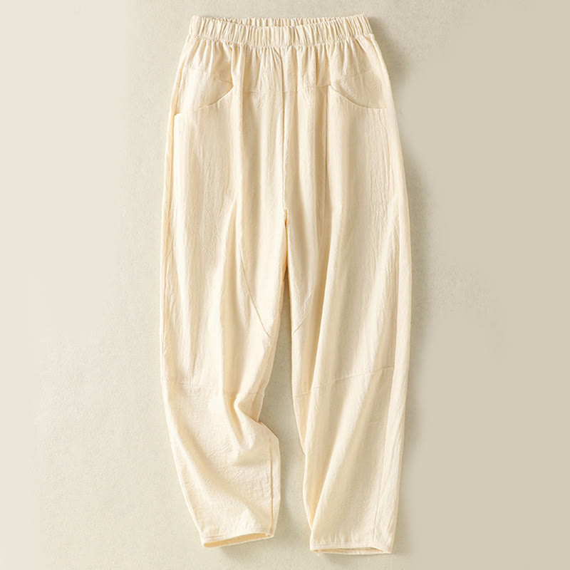 Buddha Stones柄の無地レディース半袖シャツとハーレムパンツの瞑想服セット（2点セット） - image 10