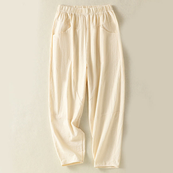 Buddha Stones柄の無地レディース半袖シャツとハーレムパンツの瞑想服セット（2点セット） - image 10