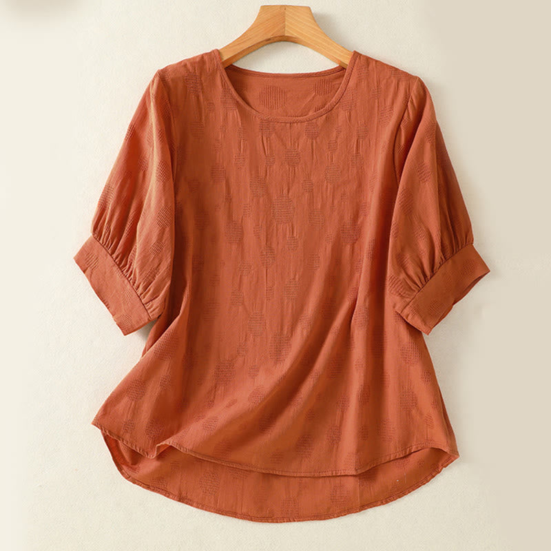 Buddha Stones柄の無地レディース半袖シャツとハーレムパンツの瞑想服セット（2点セット） - image 17