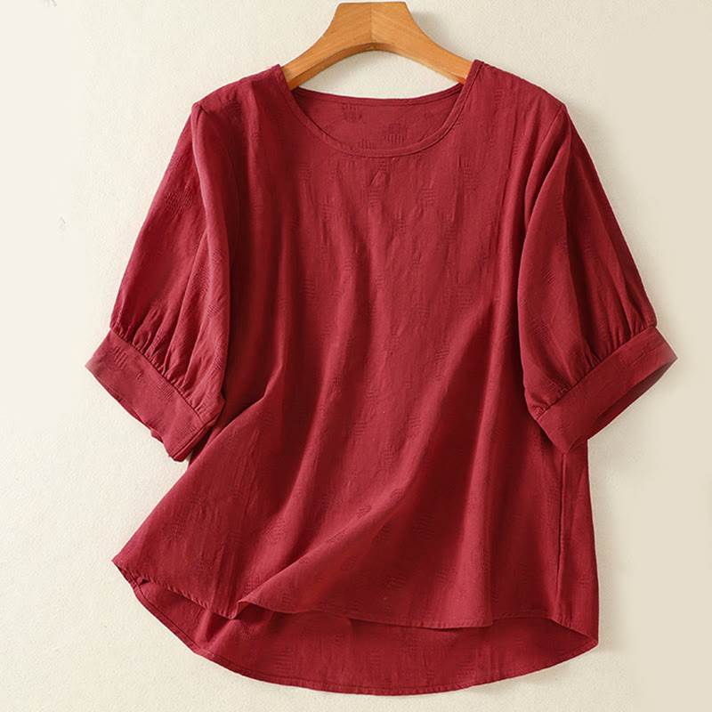 Buddha Stones柄の無地レディース半袖シャツとハーレムパンツの瞑想服セット（2点セット） - image 24