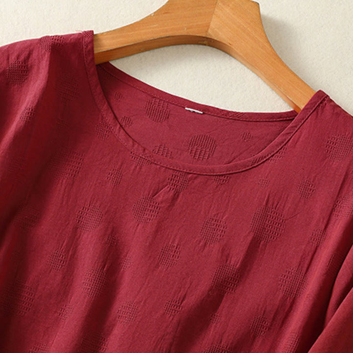 Buddha Stones柄の無地レディース半袖シャツとハーレムパンツの瞑想服セット（2点セット） - image 27