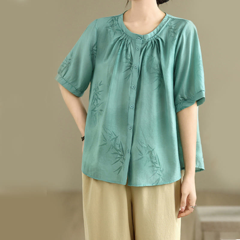 Buddha Stones 2点セット カジュアル レディース 半袖シャツ ハーレムパンツ 瞑想服セット - image 7