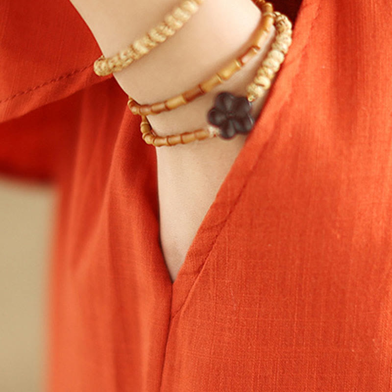 Buddha Stones 2点セット カジュアル レディース スタンドカラー シャツ ゆったりパンツ 瞑想服 セット - image 12