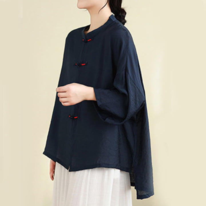 Buddha Stones 2点セット カジュアル レディース カエルボタンシャツ ゆったりパンツ 瞑想服セット - image 3