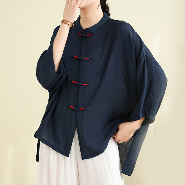 Buddha Stones 2点セット カジュアル レディース カエルボタンシャツ ゆったりパンツ 瞑想服セット - image 6