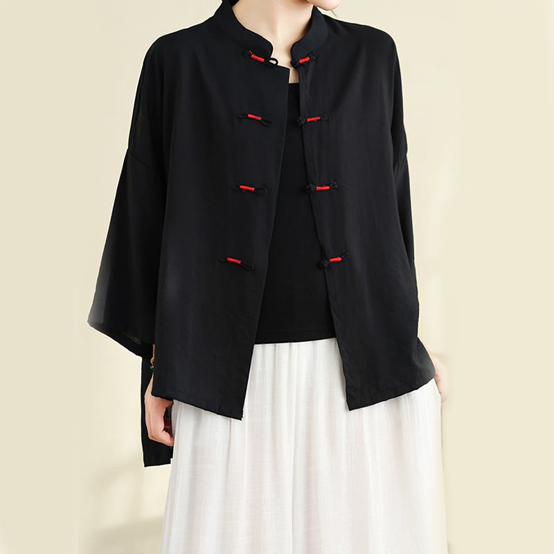 Buddha Stones 2点セット カジュアル レディース カエルボタンシャツ ゆったりパンツ 瞑想服セット - image 24