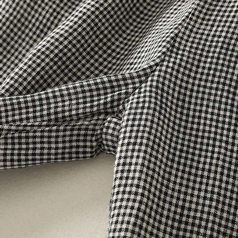 Buddha Stonesチェック柄 ドローストリング レディース コットンリネン ハーレムパンツ ポケット付き - image 7