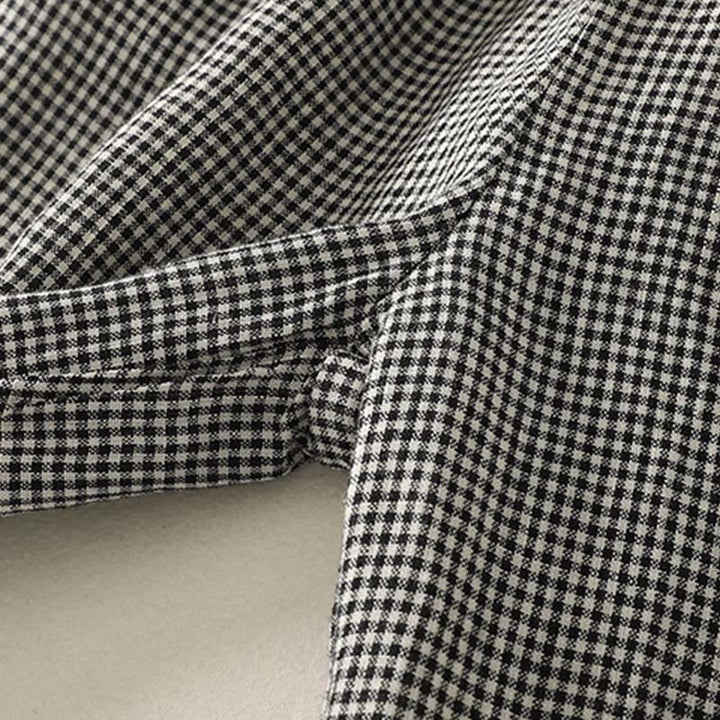 Buddha Stonesチェック柄 ドローストリング レディース コットンリネン ハーレムパンツ ポケット付き - image 7