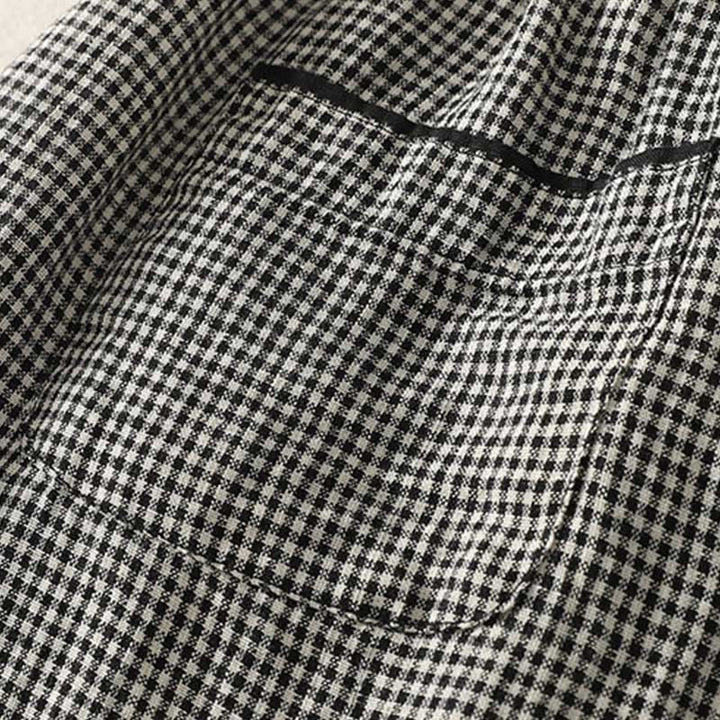 Buddha Stonesチェック柄 ドローストリング レディース コットンリネン ハーレムパンツ ポケット付き - image 6