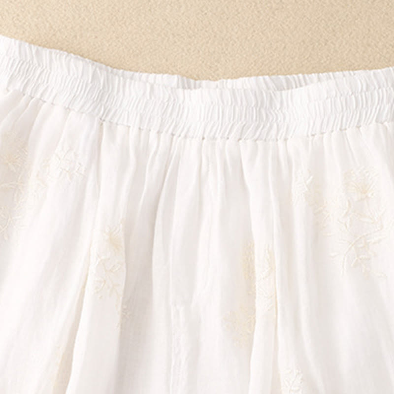 Buddha Stones刺繍柄レディースコットンリネンハーレムパンツ（ポケット付き） - image 7