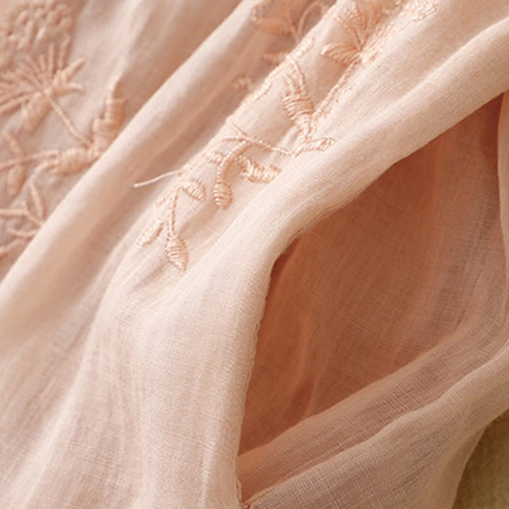 Buddha Stones刺繍柄レディースコットンリネンハーレムパンツ（ポケット付き） - image 13