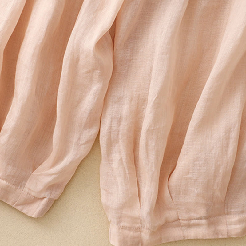 Buddha Stones刺繍柄レディースコットンリネンハーレムパンツ（ポケット付き） - image 15