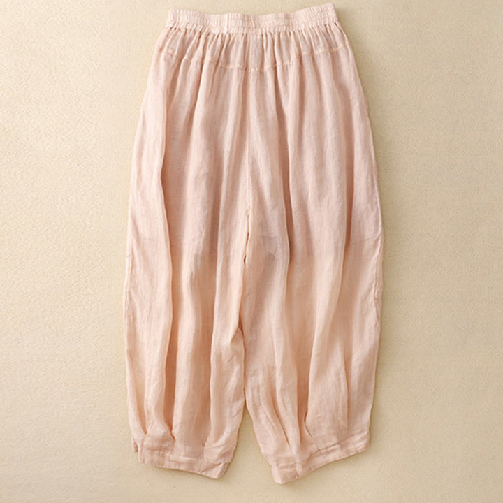 Buddha Stones刺繍柄レディースコットンリネンハーレムパンツ（ポケット付き） - image 12