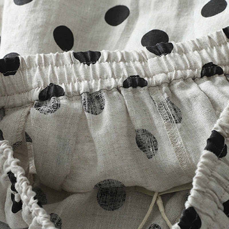 Buddha Stones水玉模様 花柄 レディース コットンリネン ハーレムパンツ ポケット付き - image 11