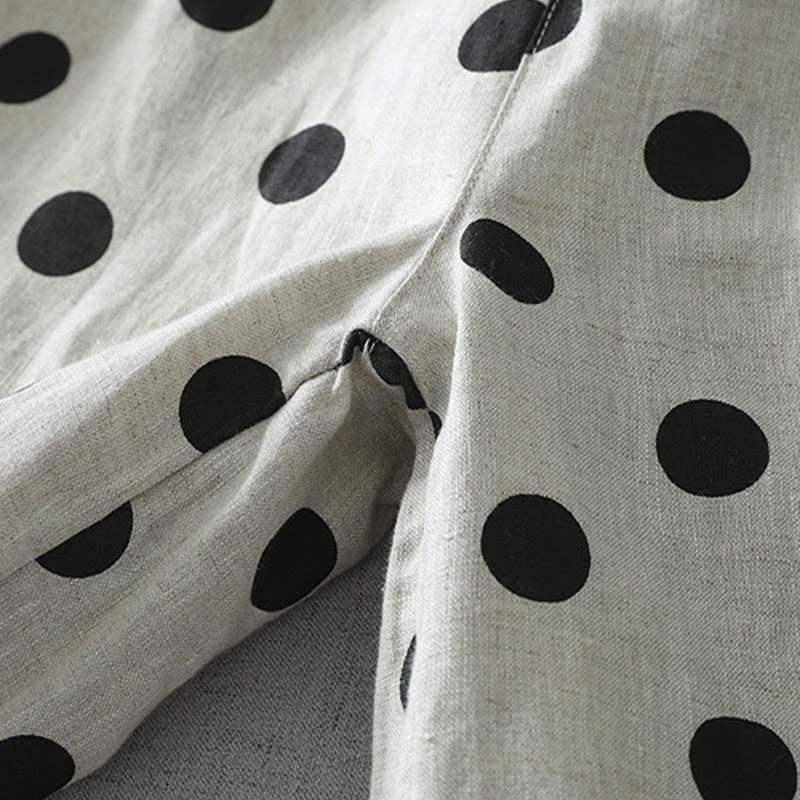 Buddha Stones水玉模様 花柄 レディース コットンリネン ハーレムパンツ ポケット付き - image 10