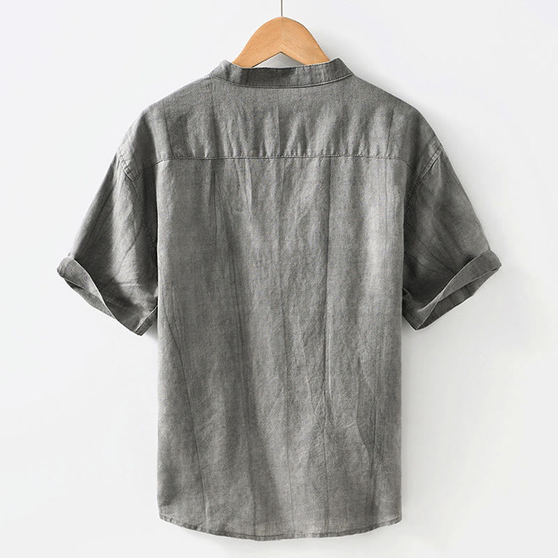 Buddha Stonesサマーボタン 半袖 ラミー リネン コットン メンズシャツ - image 3