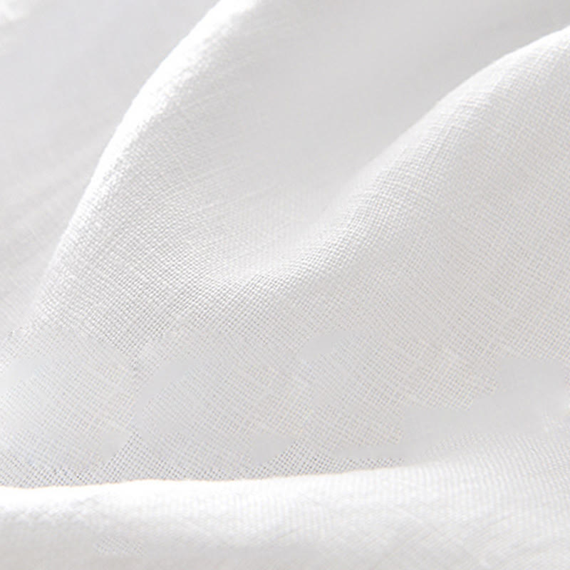 Buddha Stones無地 夏 半袖 ボタン リネン メンズ シャツ ポケット付き - image 13