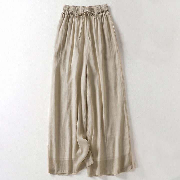 Buddha Stonesカジュアル ドローストリング コットンリネン アンクル丈 レディース ワイドレッグパンツ ポケット付き - タン - US8-10，UK/AU12-14，EU40-42 (2XL) - image 9