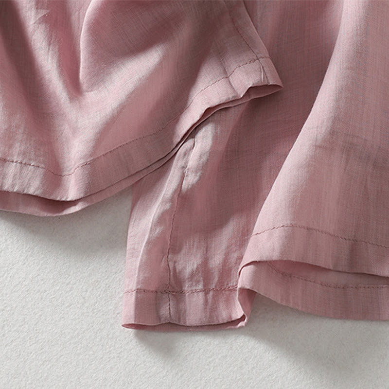 Buddha Stonesカジュアル ドローストリング コットンリネン アンクル丈 レディース ワイドレッグパンツ ポケット付き - image 3