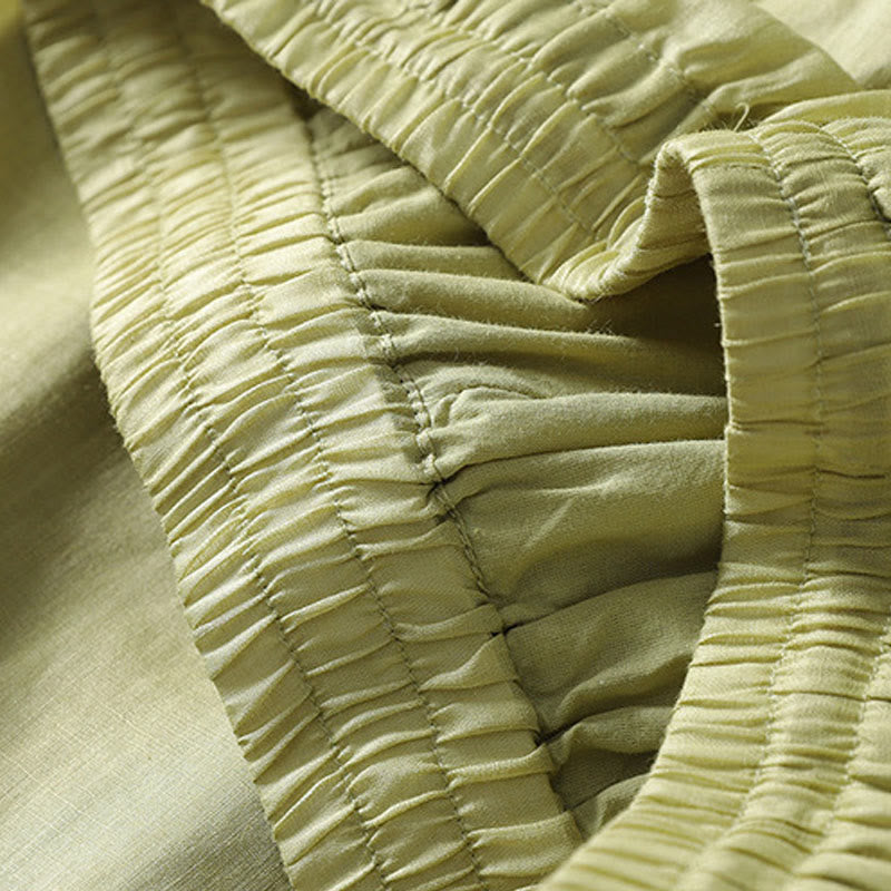 Buddha Stonesカジュアル ドローストリング コットンリネン アンクル丈 レディース ワイドレッグパンツ ポケット付き - image 18