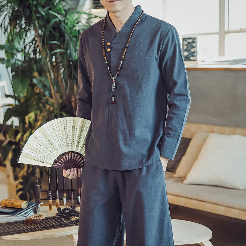 Buddha Stonesコットンシャツ 足首丈パンツ ポケット付き メンズ 瞑想用クロスセット 2点セット - image 41