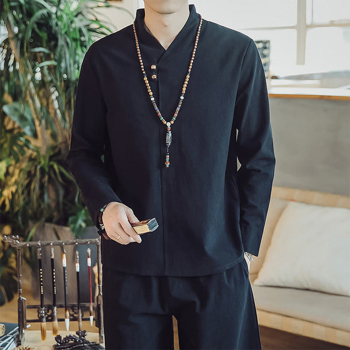 Buddha Stonesコットンシャツ 足首丈パンツ ポケット付き メンズ 瞑想用クロスセット 2点セット - image 13