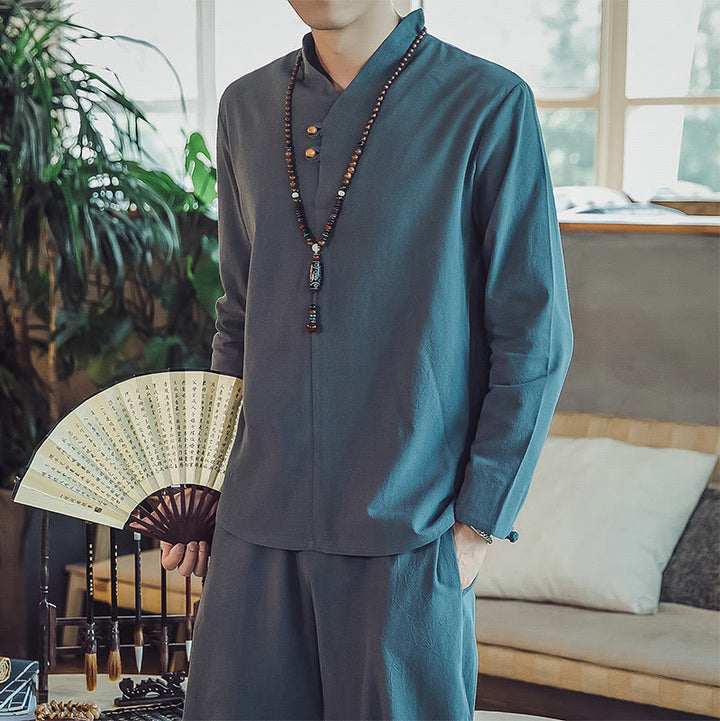 Buddha Stonesコットンシャツ 足首丈パンツ ポケット付き メンズ 瞑想用クロスセット 2点セット - image 25