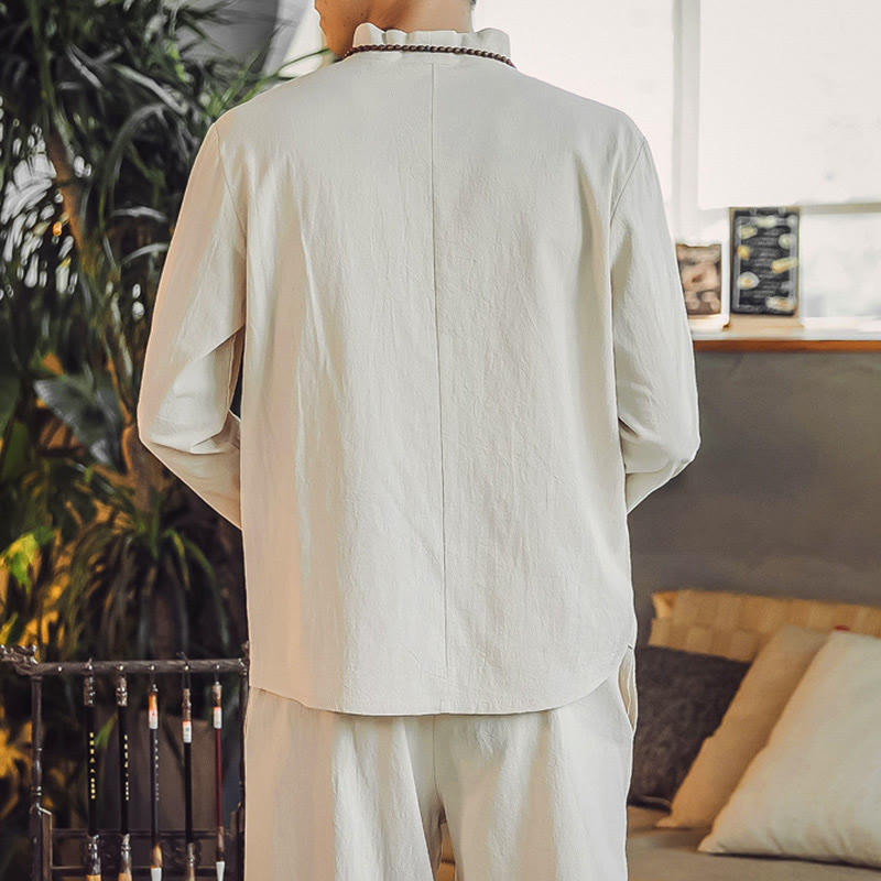 Buddha Stonesコットンシャツ 足首丈パンツ ポケット付き メンズ 瞑想用クロスセット 2点セット - image 6