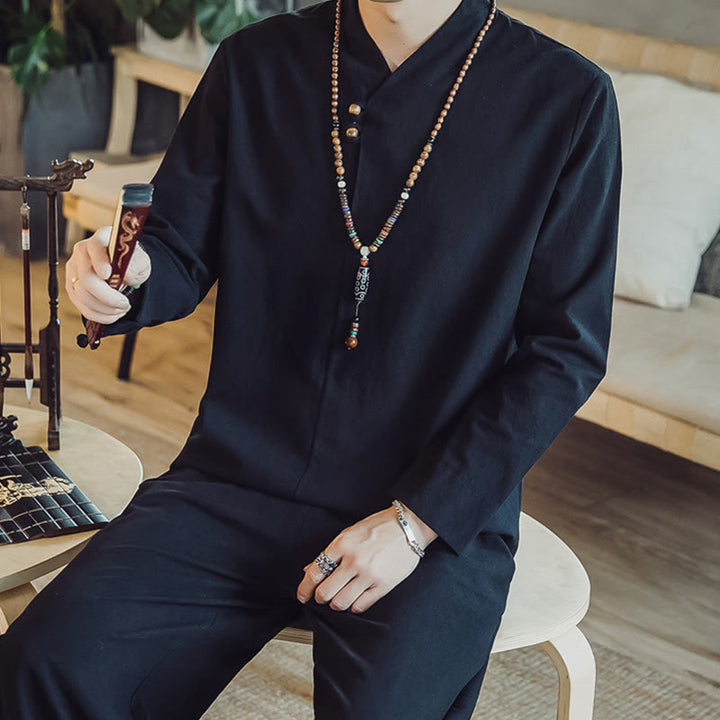Buddha Stonesコットンシャツ 足首丈パンツ ポケット付き メンズ 瞑想用クロスセット 2点セット - image 15
