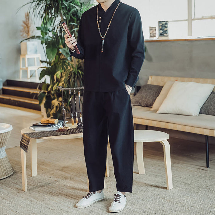 Buddha Stonesコットンシャツ 足首丈パンツ ポケット付き メンズ 瞑想用クロスセット 2点セット - image 11