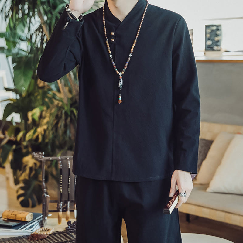 Buddha Stonesコットンシャツ 足首丈パンツ ポケット付き メンズ 瞑想用クロスセット 2点セット - image 18