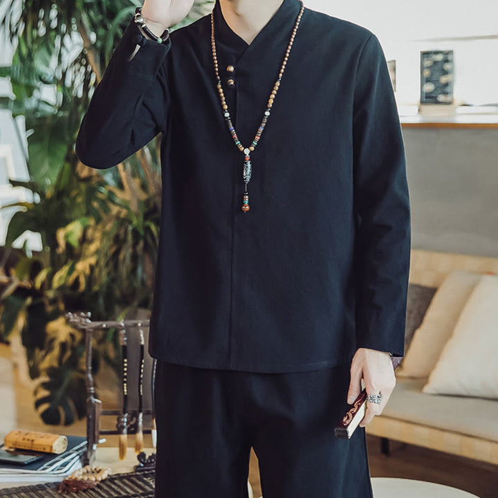 Buddha Stonesコットンシャツ 足首丈パンツ ポケット付き メンズ 瞑想用クロスセット 2点セット - image 18
