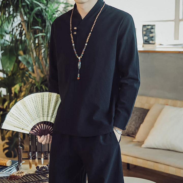 Buddha Stonesコットンシャツ 足首丈パンツ ポケット付き メンズ 瞑想用クロスセット 2点セット - image 16
